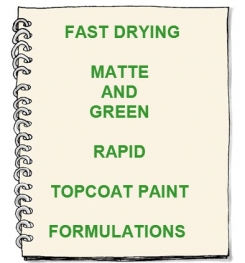 Fast Drying Matte And Green Rapid Topcoat Paint Formulation And Production