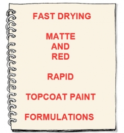 Fast Drying Matte And Red Rapid Topcoat Paint Formulation And Production
