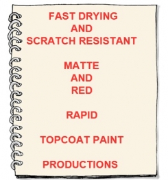 Fast Drying And Scratch Resistant Matte And Red Rapid Topcoat Paint Formulation And Production