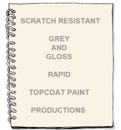 Scratch Resistant Grey And Gloss Rapid Topcoat Paint Formulation And Production