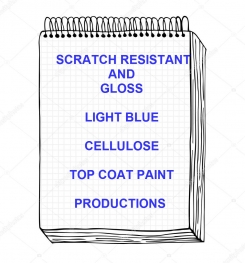 Scratch Resistant And Gloss Light Blue Cellulosic Top Coat Paint Formulation And Production