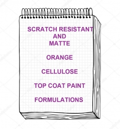 Scratch Resistant And Matte Orange Cellulosic Top Coat Paint Formulation And Production