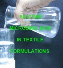 SILICONE MICROEMULSION IN TEXTILE FORMULATION AND PRODUCTION